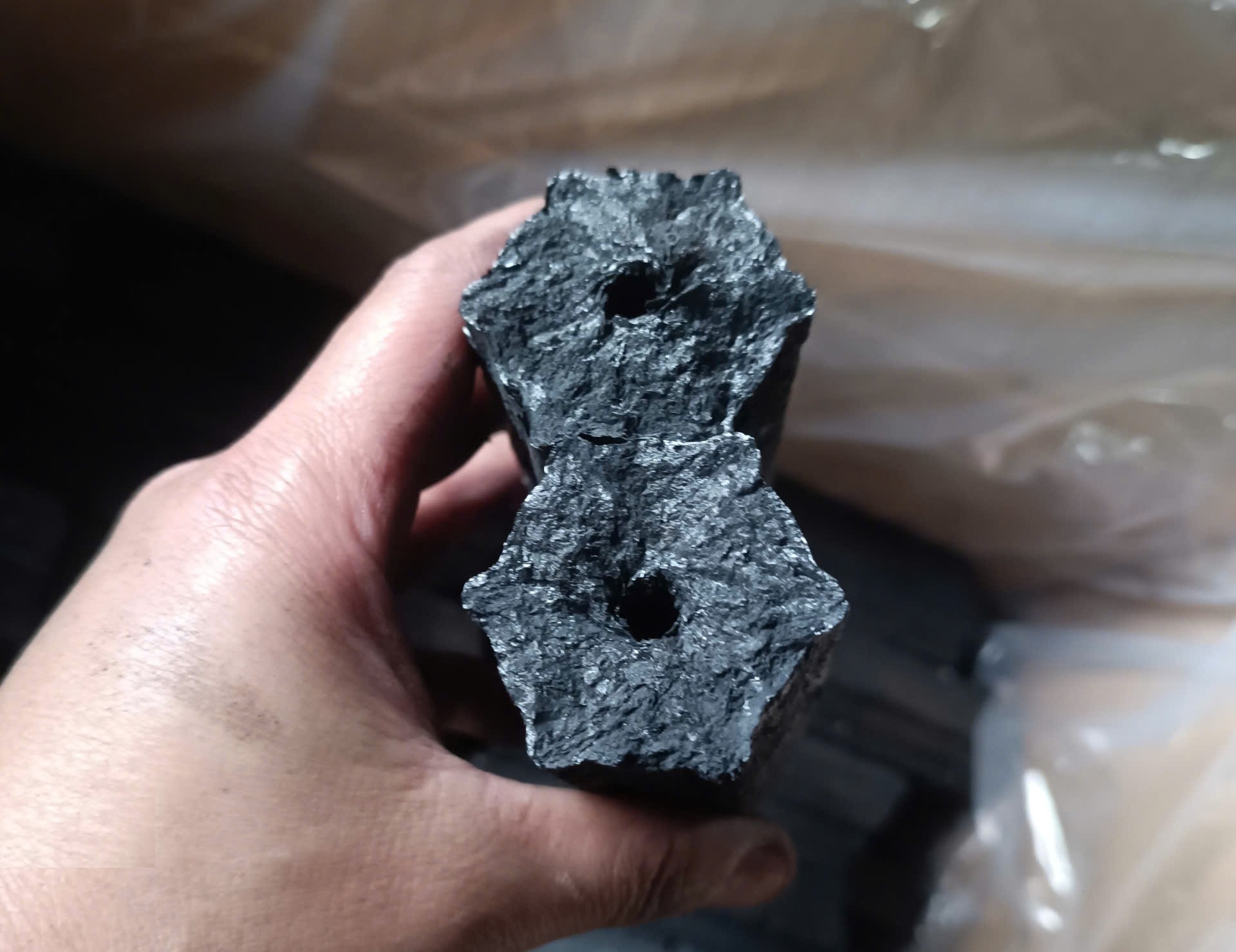 HEXAGONAL SAWDUST BRIQUETTE CHARCOAL
